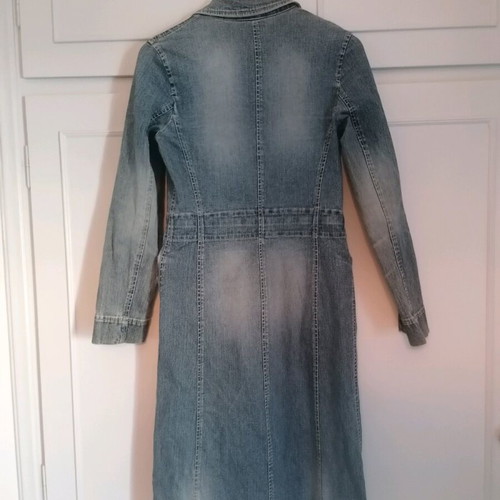 Zara denim trench coat used, size small, blue