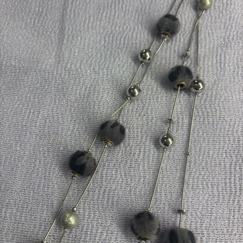 Long necklace with fuzzy balls like new