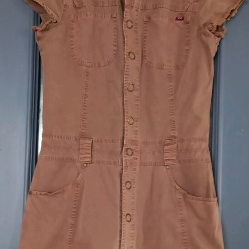 Mexx vintage denim dress with metal buttons like new, beige
