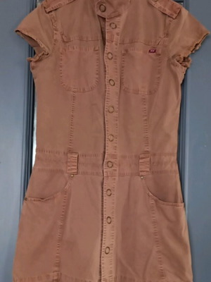 Mexx vintage φόρεμα τζιν με μεταλλικά κουμπιά σαν καινούργιο, μπεζ