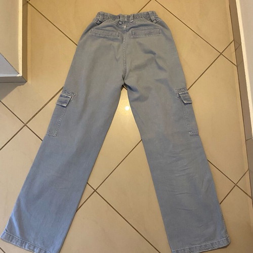 Cargo straight Bershka pants blue like new, size XS