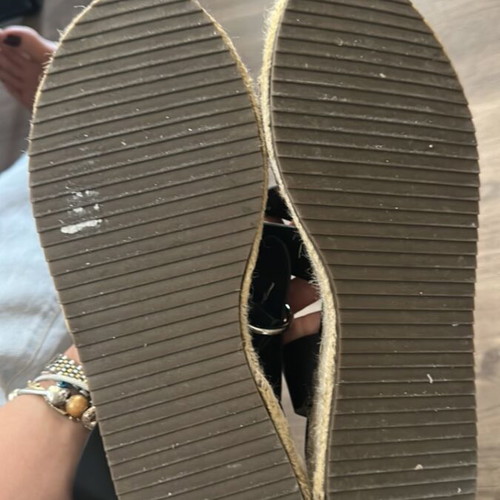 Leather sandals like new, size 41, black platform