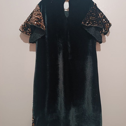 Evita dress with gold sequins for 8-year-old girl new, black and gold