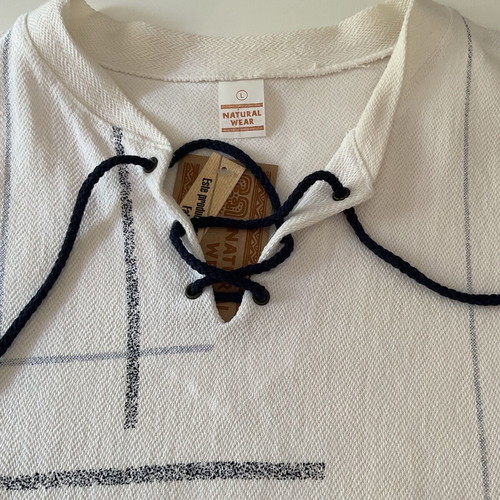 Natural World men's summer blouse new, size L, white