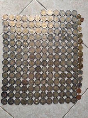 2€ coin collection used, over 5 coins