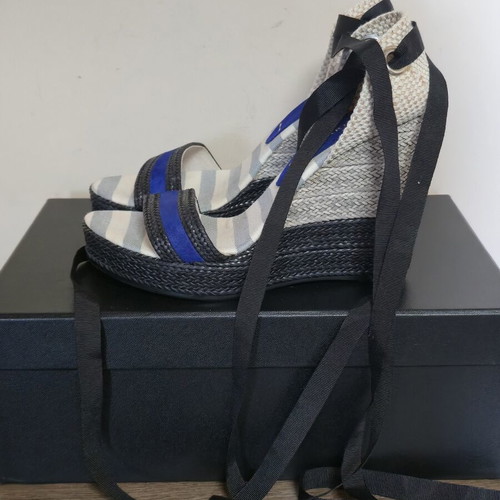 Marella women's platform sandals like new, beige and blue, size 38