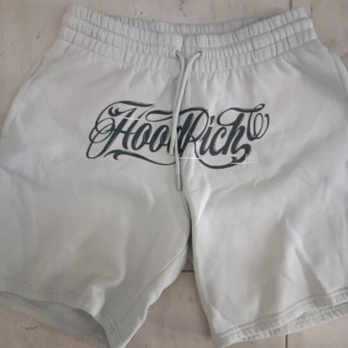 Hoodrich shorts, white and light grey, size small