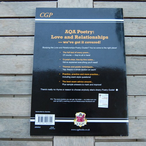 AQA Anthology of Poetry Love and Relationships book like new