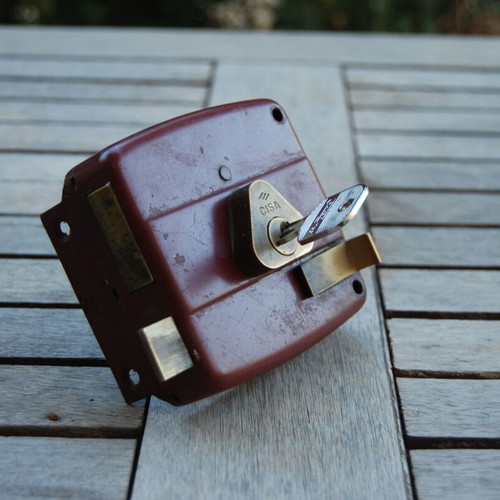 Cisa lock used, with one key, 11cm x 9cm