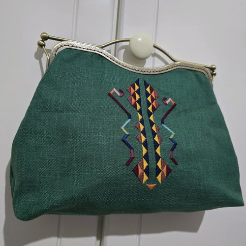 Handmade shoulder bag new, multicolored green