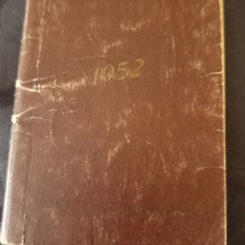 Agenda diary 1952 used with worn covers