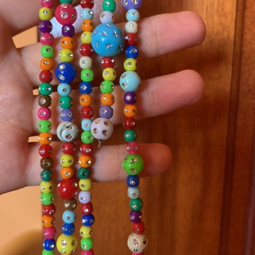 Decorative garland handmade with colorful beads, 40 cm