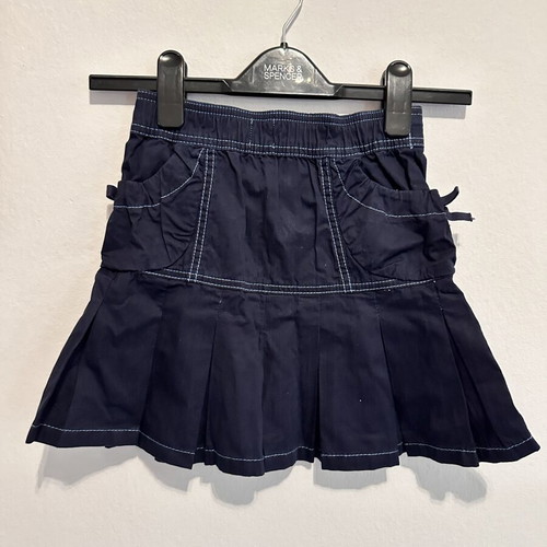 Esprit girls' skirt, dark blue with pleats, age 8