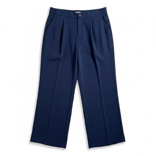 Navy Blue Wide-Leg Trousers, Size XXL