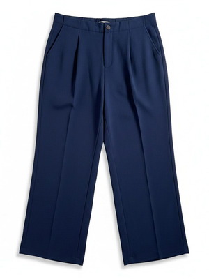 Navy Blue Wide-Leg Trousers, Size XXL