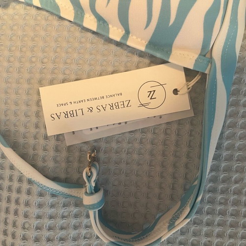 Zebras & Libras bikini new, white and blue