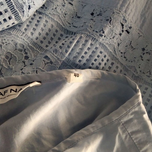 Naf Naf Sky Blue Cotton Dress with Lace Size 40 M/L Like New