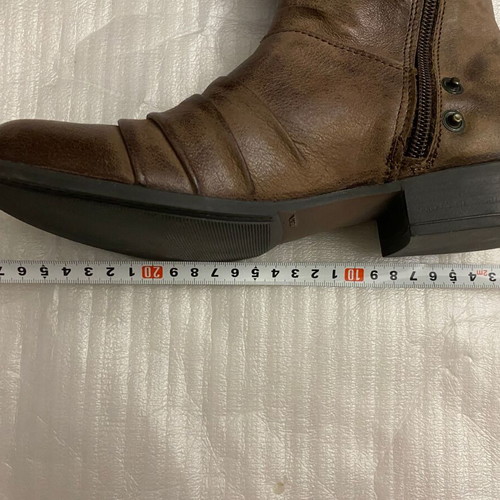 DELTA vintage-style genuine leather women's boots, brown, size 36