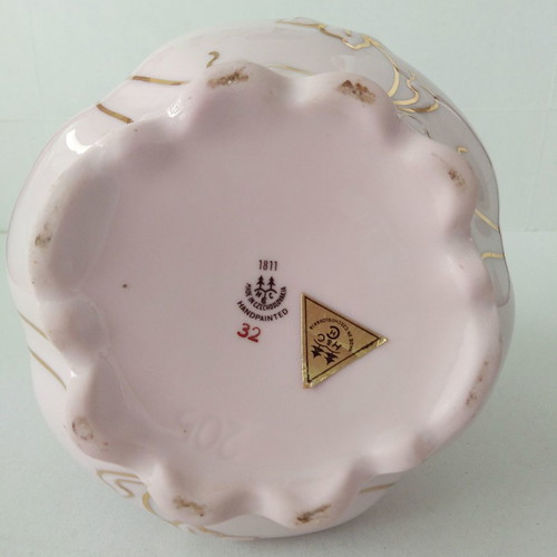 Hand-painted pink pitcher used, Made in Czechoslovakia
