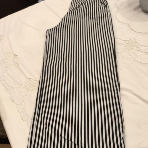 Susy Mix striped crop pants, straight fit, black and white