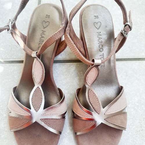 Marco Tozzi Women's Sandals with Chunky Low Heel in Beige New
