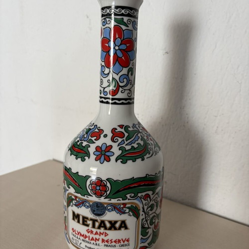 Metaxa Grand Olympian Reserve porcelain commemorative bottle like new