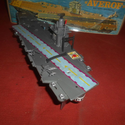 Mister P Mitroplast Averof battery-operated aircraft carrier toy 1970