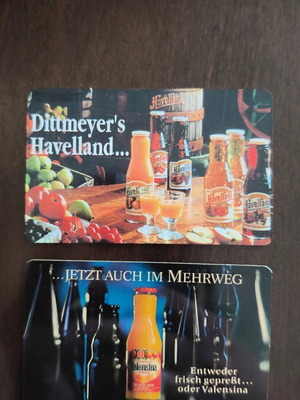 Phone cards from Germany used, 2 pieces, 4,000-4,200 copies