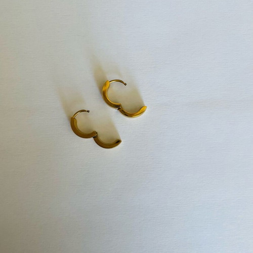 Zara small hoop earrings with decorative stones gold unused