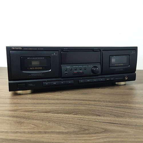 Aiwa AD-WX727E Vintage Double Cassette Deck used, auto reverse, black