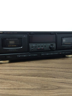 Aiwa AD-WX727E Vintage Double Cassette Deck used, auto reverse, black