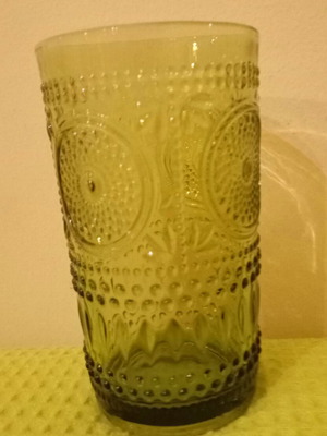 Emerald water glasses set of 5, new