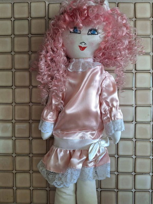 Collectible fabric doll 1980s new, handmade vintage style