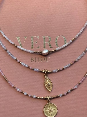 Handmade necklaces with natural stones and silver, new