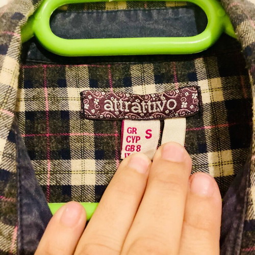 Attrattivo cotton shirt checkered small size like new