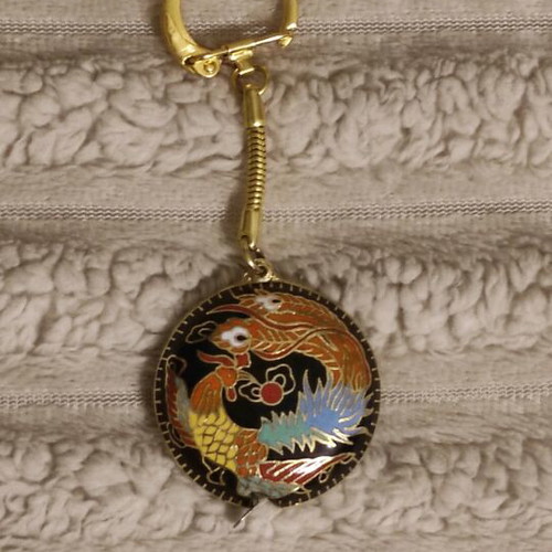 Cloisonné keychain like new with traditional Asian design