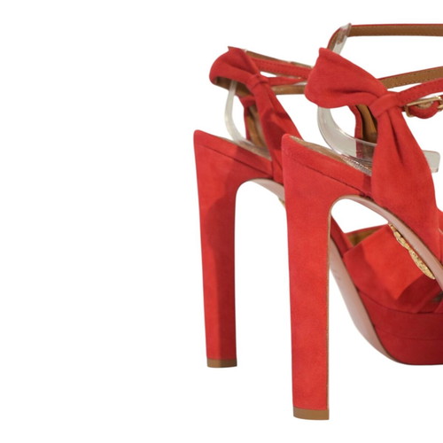Aquazzura red suede platform sandals EU 37.5