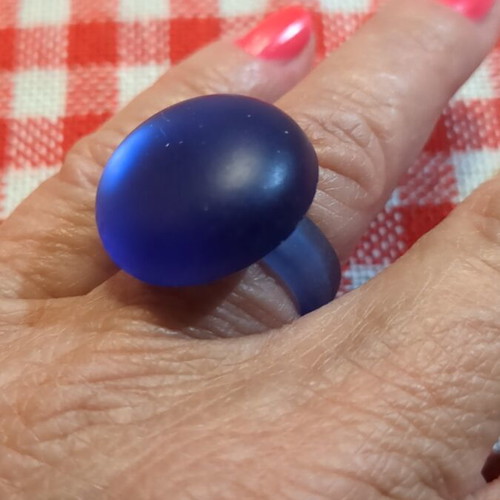 Summer blue light blue acrylic ring new, size 17.8