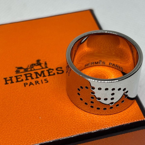 Hermes H silver ring like new
