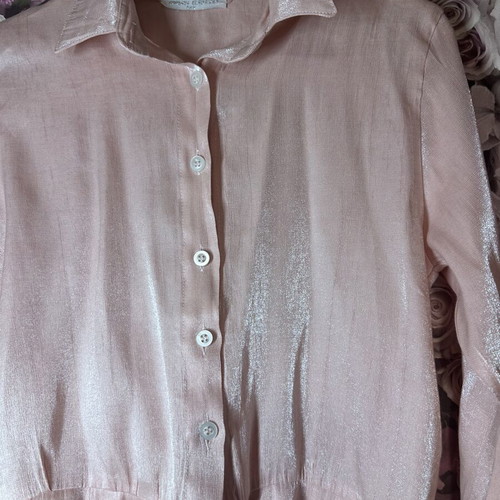 Pink metallic blouse for girl 14 years like new