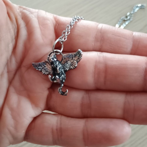 Cat Angel Pendant Necklace new, 18-inch chain