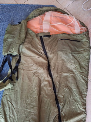 Czech Army Summer Sleeping Bag used with mosquito net and compression sack