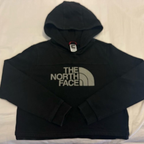 The North Face black cropped hoodie for girls 10-12 years, like new