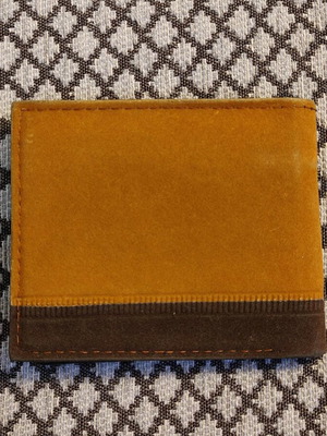 Canvas wallet used brown