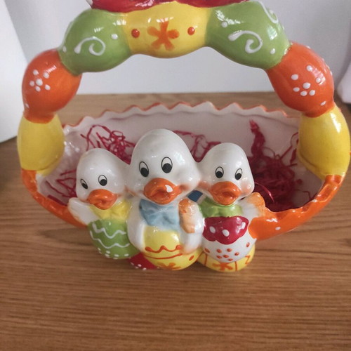Easter ceramic basket