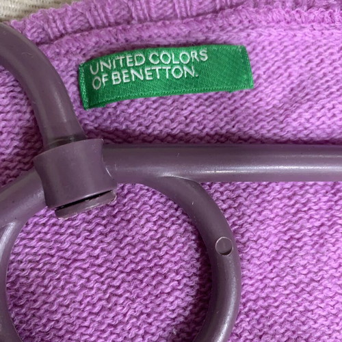 Benetton women's wool sweater used, 100% pure virgin wool, pink, size M