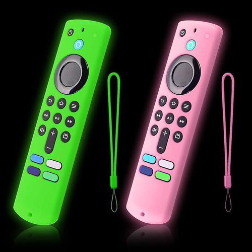 Luminous Silicone Remote Control Case for Firestick with Airtag Holder
