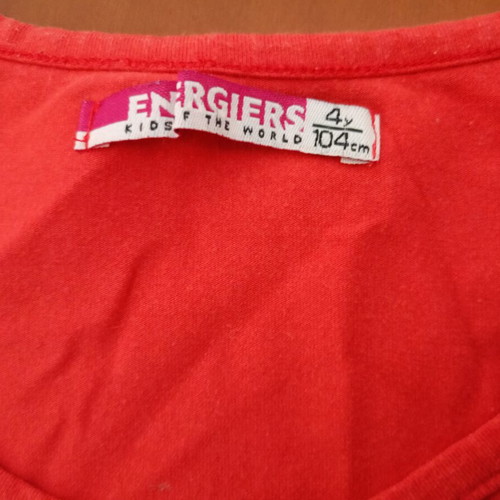 Energiers sleeveless top used, red with ruffle detail