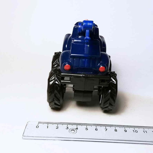 Plastic toy car used with rust and scratches