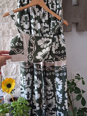Women's set M/L with pants and bustier, like new, beige and green